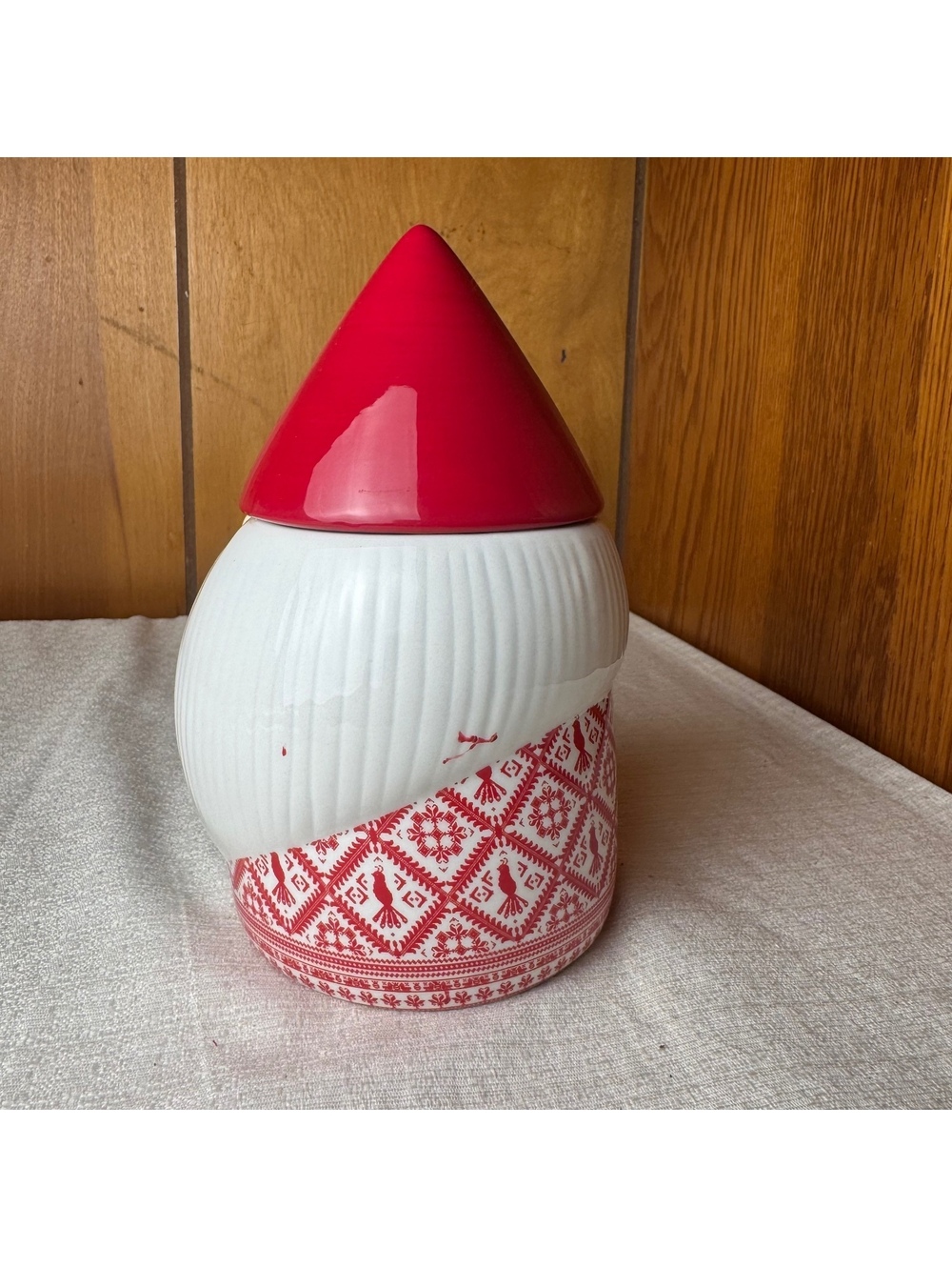 Christmas Gnome Mug With Lid Red Hat Ceramic Holiday Coffee Cup Nordic Decor - Picture 4 of 7